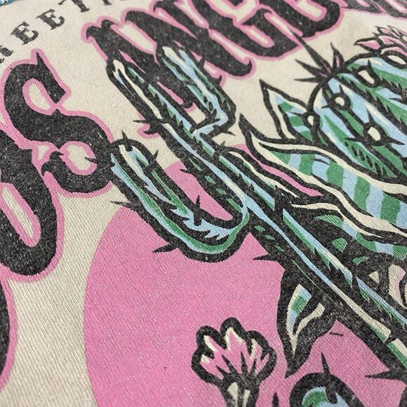 Upcycled Flannel Shirt Womens 3X Shacket Blue Desert Cactus Grunge Concert Art - Picture 15 of 16